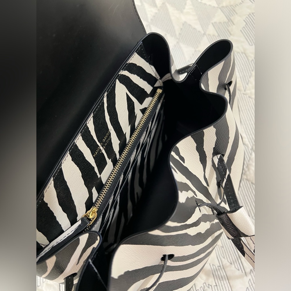 New-Mansur Gavriel Zebra-Print Leather Tote Bag - Picture 9 of 14
